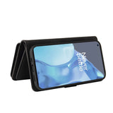 OnePlus 9 Pro kunstskinndeksel m. 15 kortholdere og snor - svart