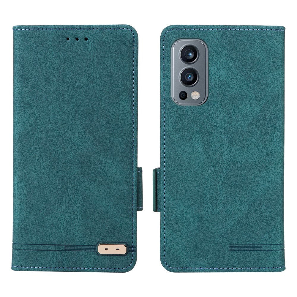 OnePlus Nord 2 (5G) Leather Flip Cover m. Lommebok- og stativfunksjon - Grønn