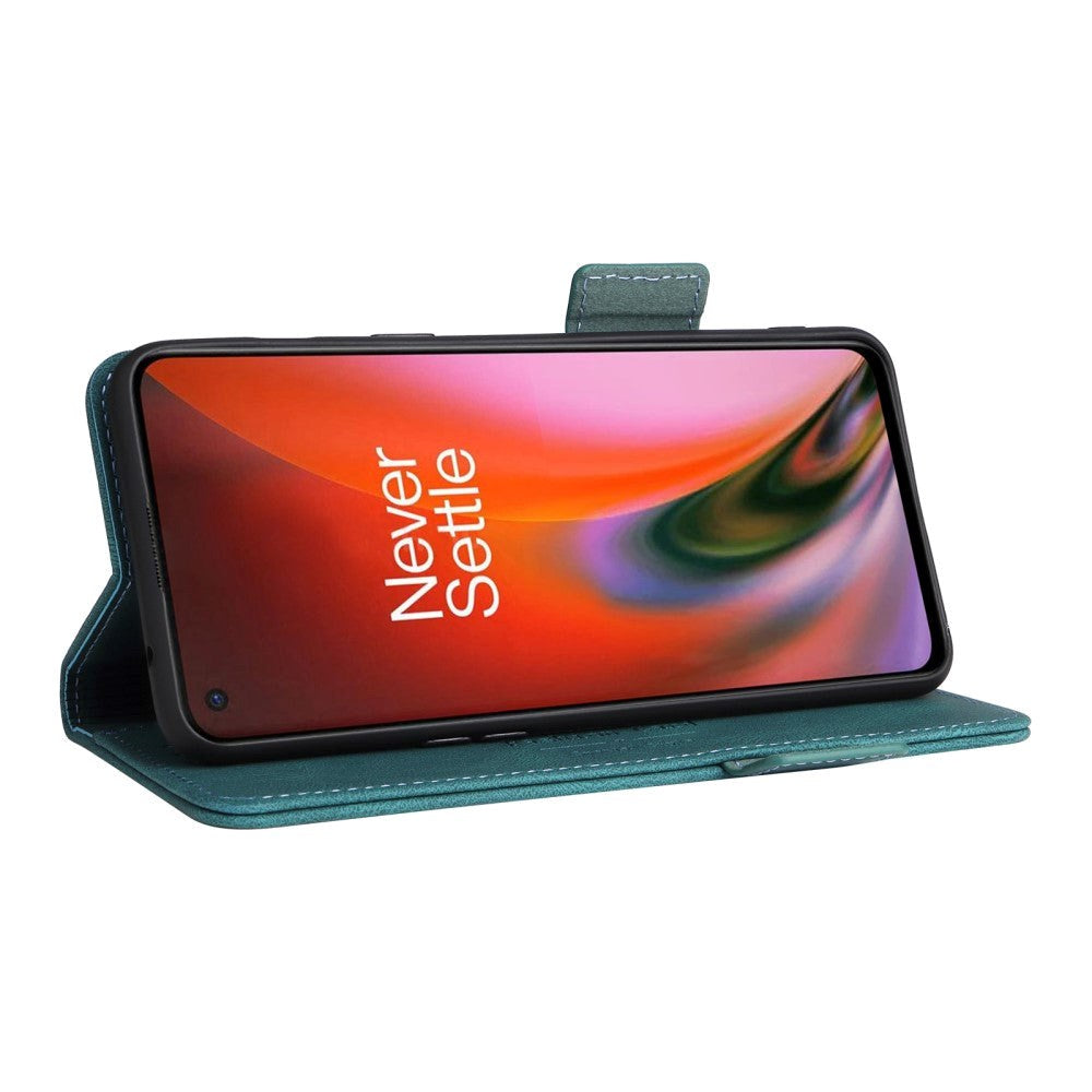 OnePlus Nord 2 (5G) Leather Flip Cover m. Lommebok- og stativfunksjon - Grønn