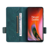 OnePlus Nord 2 (5G) Leather Flip Cover m. Lommebok- og stativfunksjon - Grønn