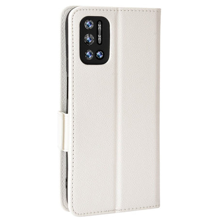 Doogee N40 Pro PU Litchi Leather Flip Cover m. Lommebok - Hvit
