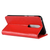 Nokia 5.1 Plus Crazy Horse skinndeksel m. Lommebok - Rød