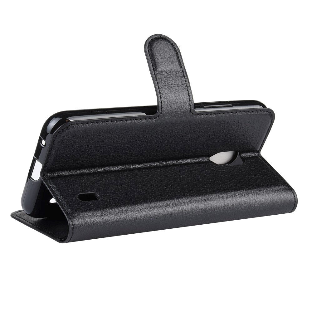 Nokia 2.2 Leather Flip Cover m. Lommebok - Svart