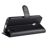 Nokia 2.2 Leather Flip Cover m. Lommebok - Svart