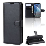 Nokia 2.2 Leather Flip Cover m. Lommebok - Svart