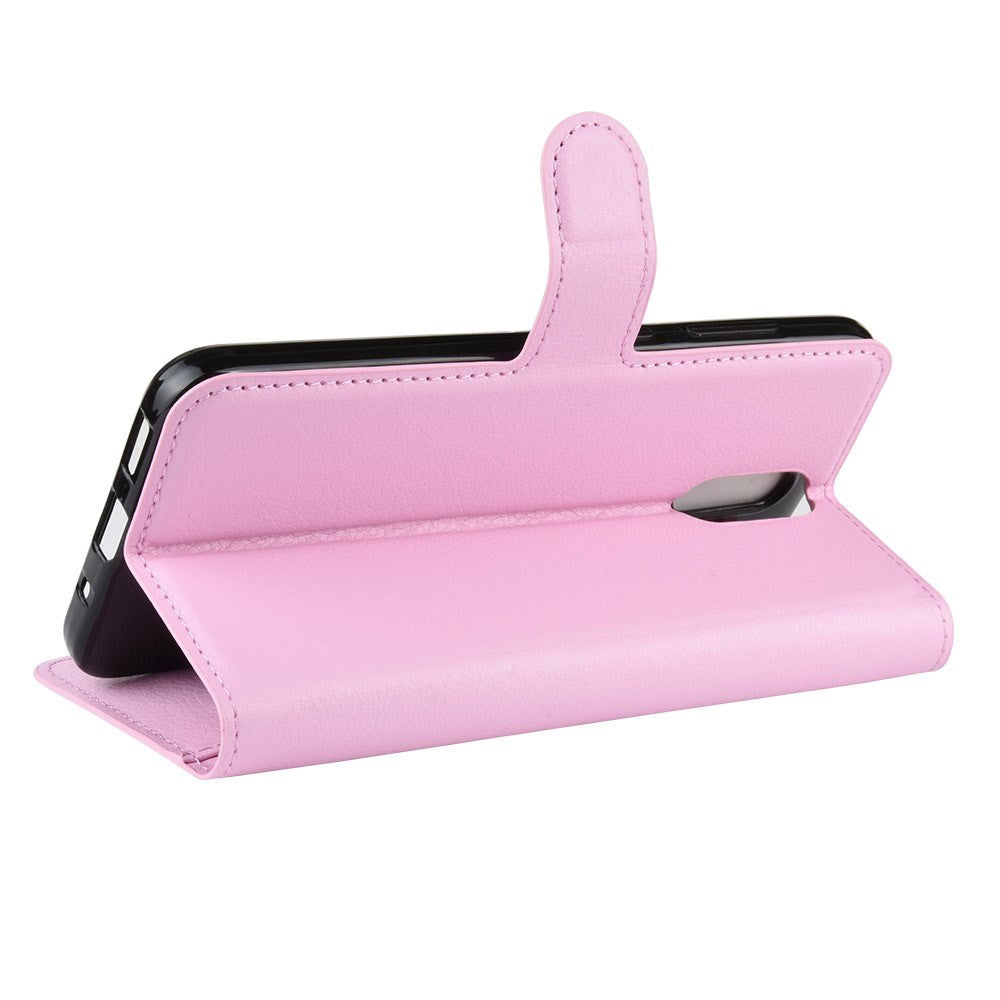 Nokia 2.3 Litchi skinndeksel m. Lommebok - Rosa