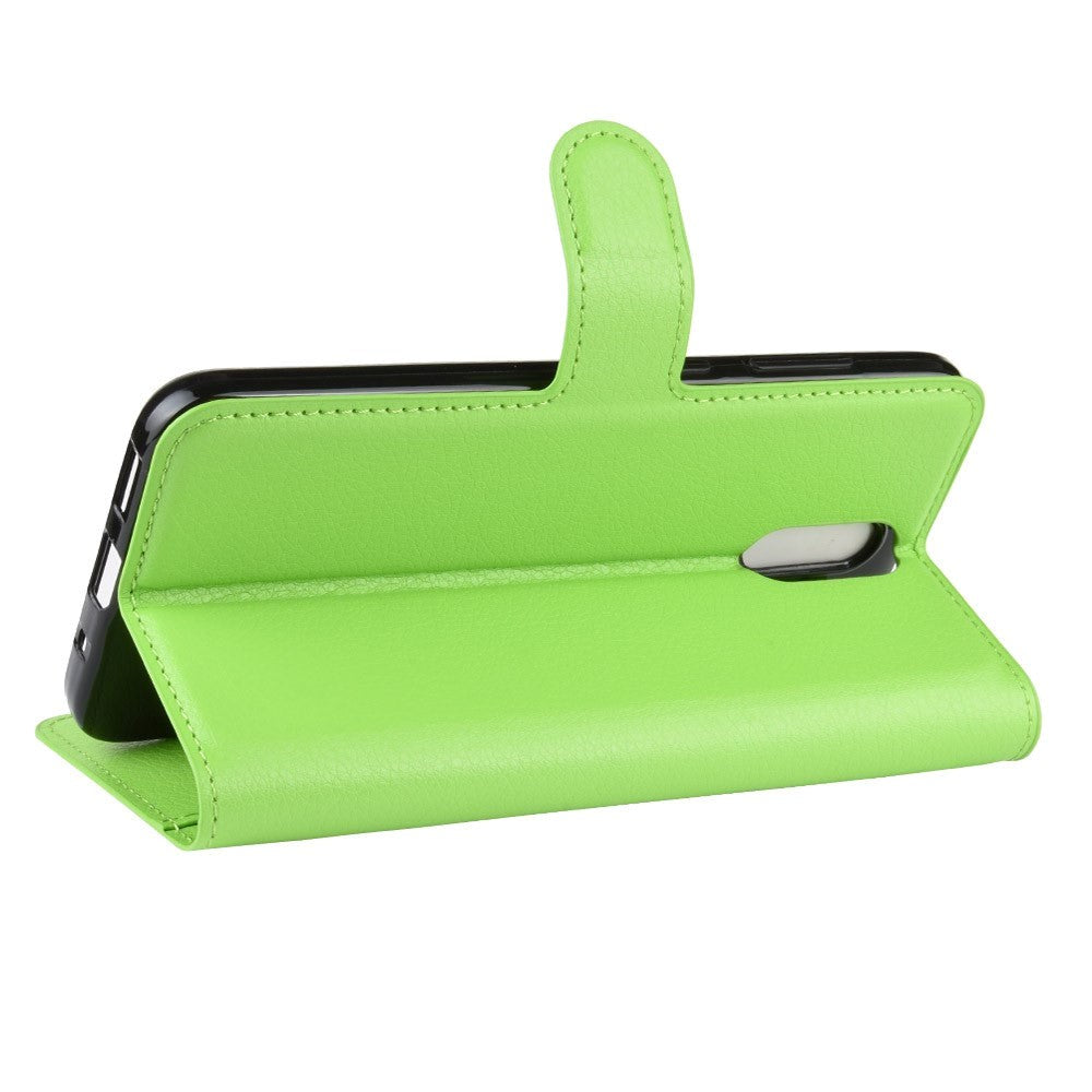 Nokia 2.3 Litchi skinndeksel m. Lommebok - Grønn