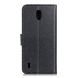 Nokia 1.3 Litchi Texture Leather Cover m. Kortholder - Sort