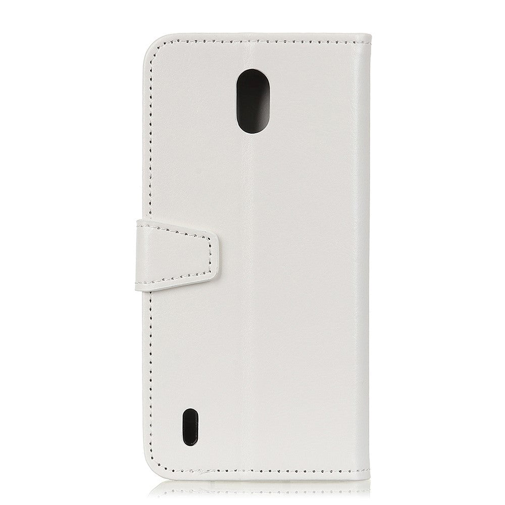 Nokia 1.3 Classic Leather Flip Cover m. Stativ og kortholder - Hvit
