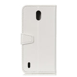 Nokia 1.3 Classic Leather Flip Cover m. Stativ og kortholder - Hvit