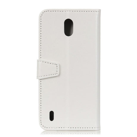 Nokia 1.3 Classic Leather Flip Cover m. Stativ og kortholder - Hvit