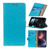 Nokia 1.3 Classic Leather Flip Cover m. Stativ og kortholder - Cyan