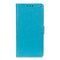 Nokia 1.3 Classic Leather Flip Cover m. Stativ og kortholder - Cyan