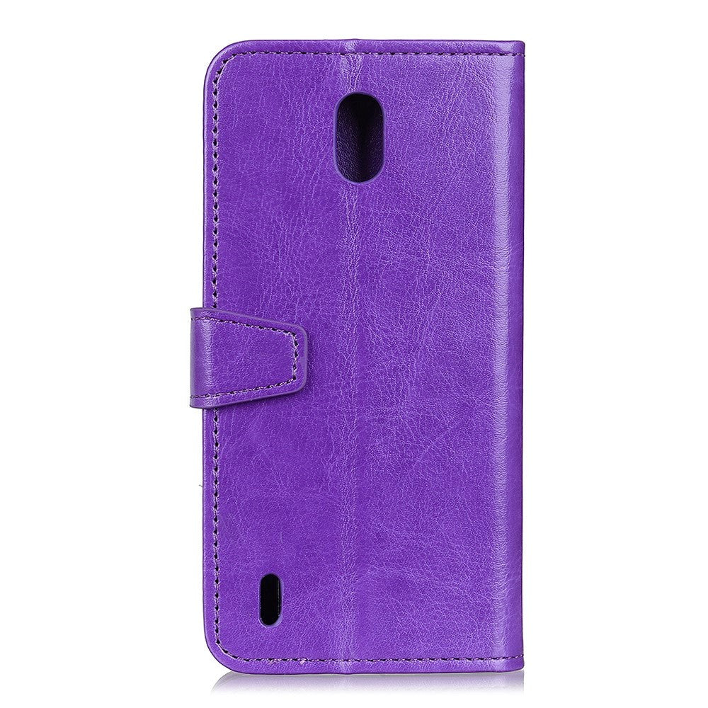 Nokia 1.3 Classic Leather Flip Cover m. Stativ og kortholder - lilla