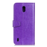 Nokia 1.3 Classic Leather Flip Cover m. Stativ og kortholder - lilla