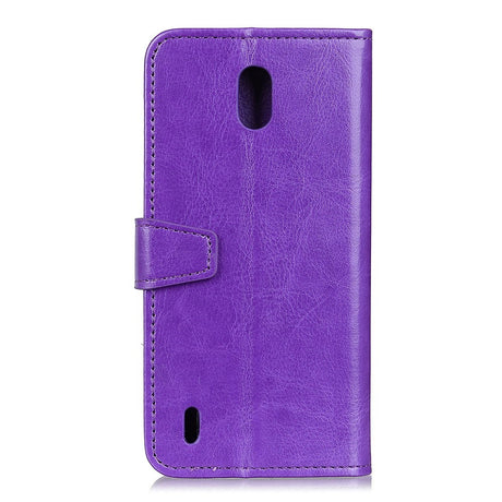 Nokia 1.3 Classic Leather Flip Cover m. Stativ og kortholder - lilla