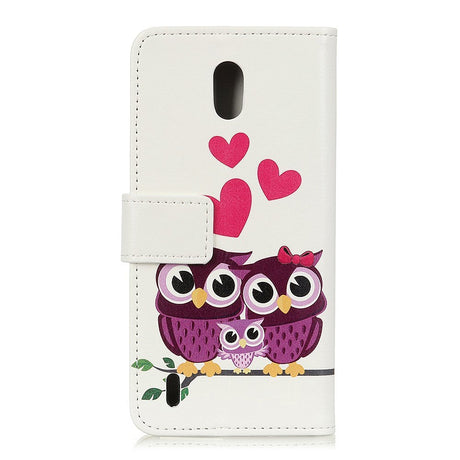 Nokia 1.3 skinndeksel m. Lommebok Owl Family