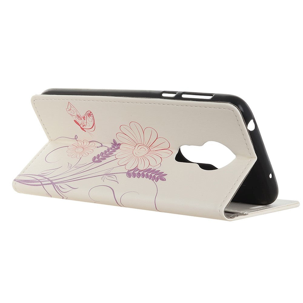 Nokia 5.3 skinndeksel m. Kortholder - Blomster og sommerfugl