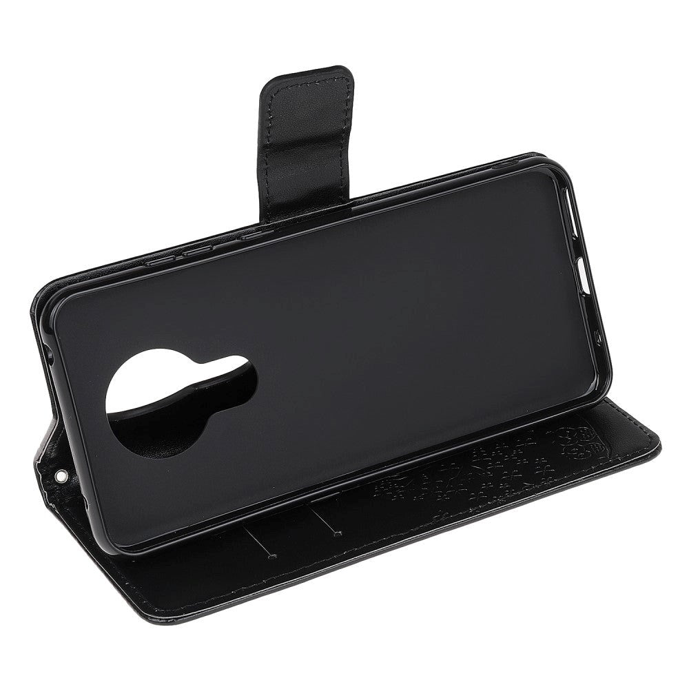 Nokia 5.3 Leather Flip Cover m. Lommebok - Ugler i Wood Black