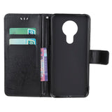 Nokia 5.3 Leather Flip Cover m. Lommebok - Ugler i Wood Black