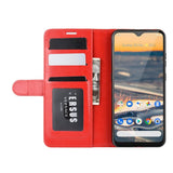 Nokia 5.3 Blankt Læder Cover m. Pung Rød