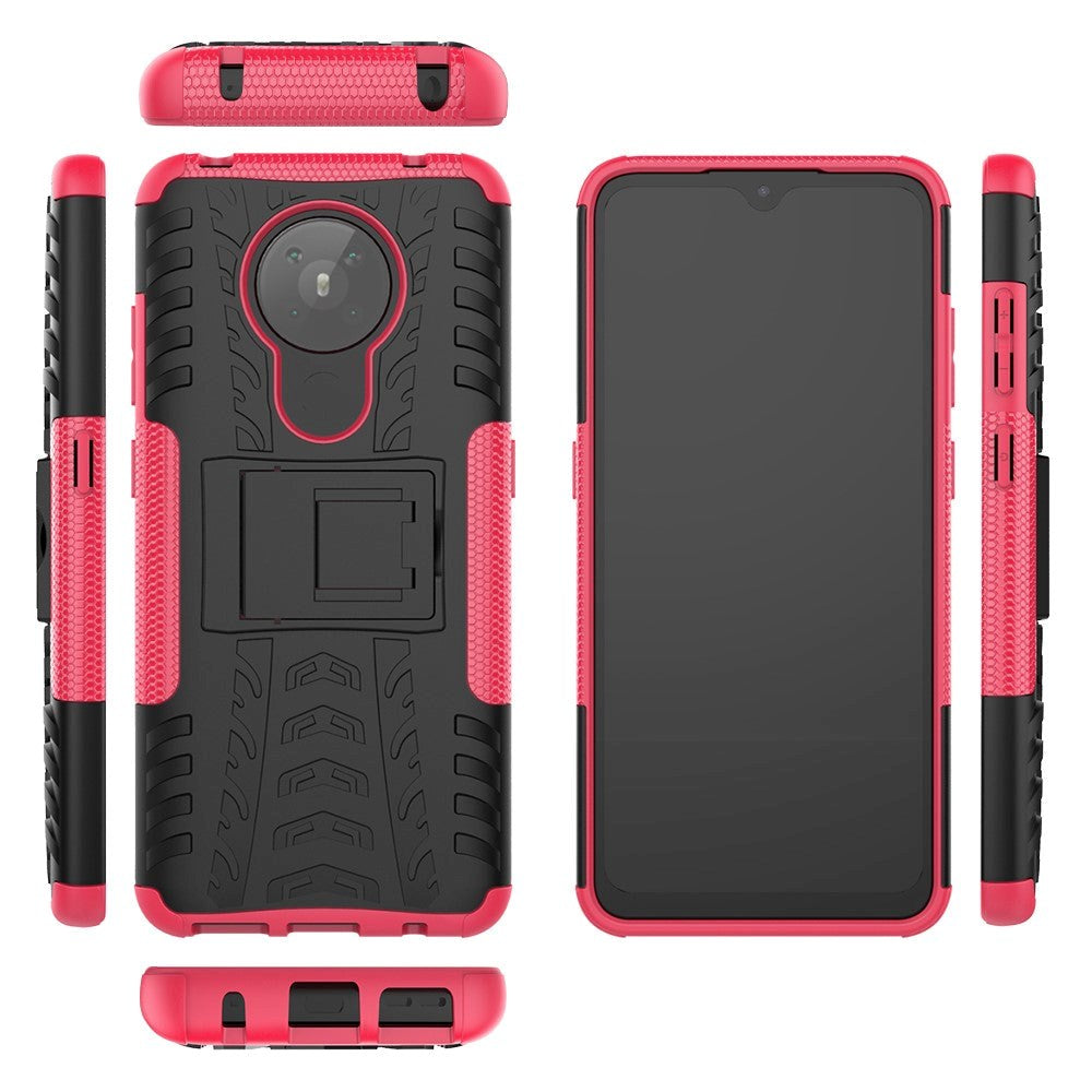 Nokia 5.3 Cool Tire Craftsman Cover m. Stativ - Svart / Rosa
