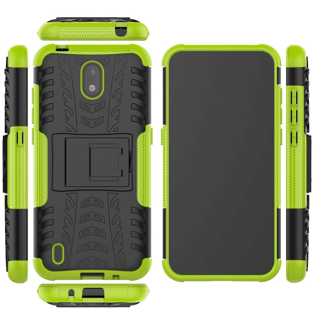 Nokia 1.3 Cool Tire Craftsman Cover m. Stativ - Sort / Grønn