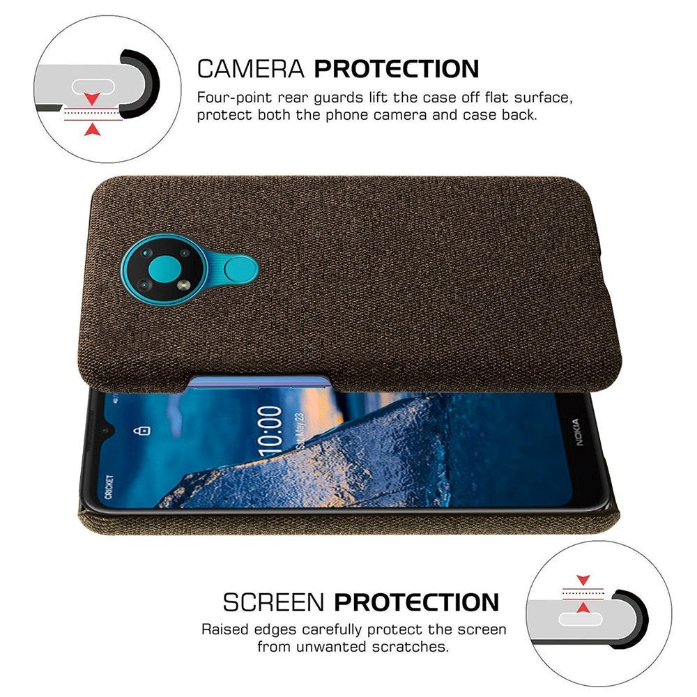 Nokia 3.4 Stoffdekket plastbakdeksel - brun