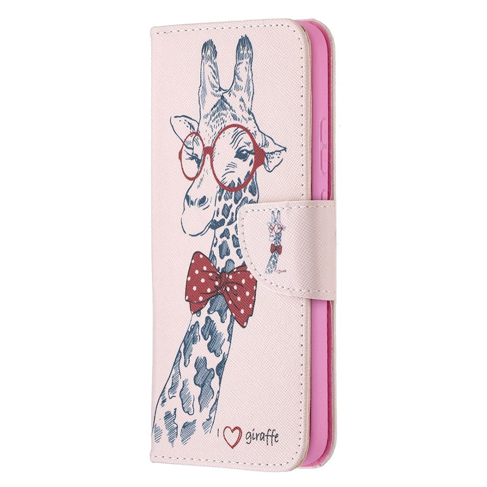 Nokia 3.4 skinndeksel m. Lommebok - Giraffe