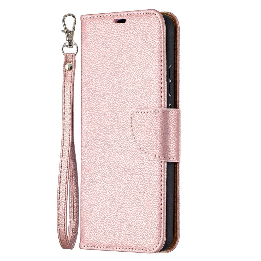 Nokia 3.4 Leather Flip Cover m. Litchi Texture - Rose gull