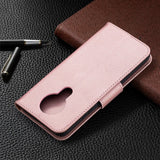 Nokia 3.4 Leather Flip Cover m. Litchi Texture - Rose gull