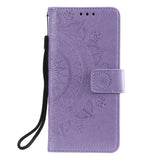 Nokia 2.4 Leather Flip Cover - Mandala mønster lilla