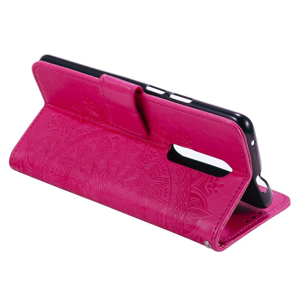 Nokia 2.4 Leather Flip Cover - Mandala Pattern Rose