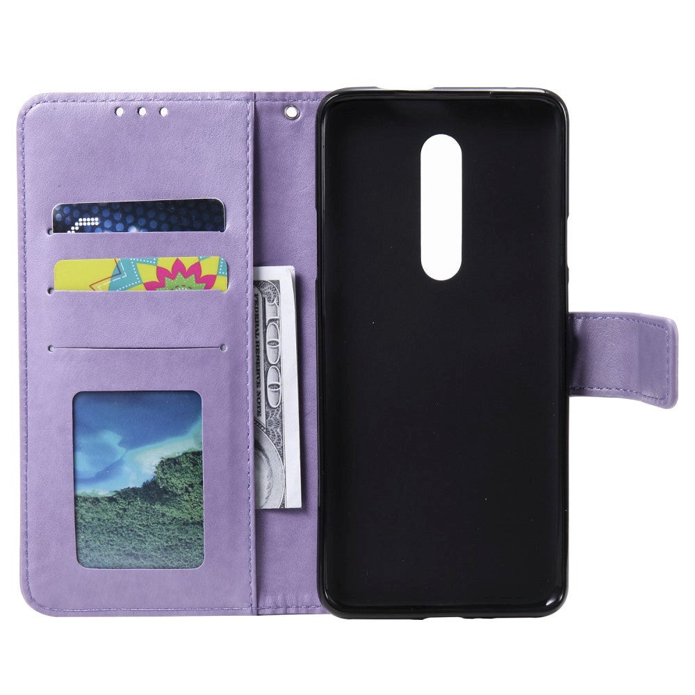 Nokia 2.4 Leather Flip Cover - Mandala mønster lilla