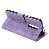 Nokia 2.4 Leather Flip Cover - Mandala mønster lilla