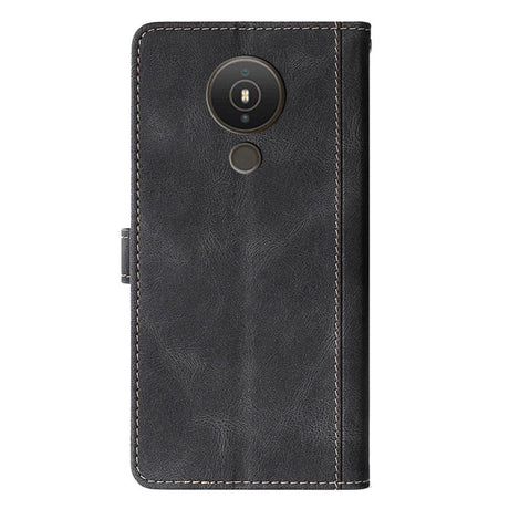 Nokia 1.4 Rustikk Tofarget Leather Flip Cover m. Lommebok - Svart / Grønn