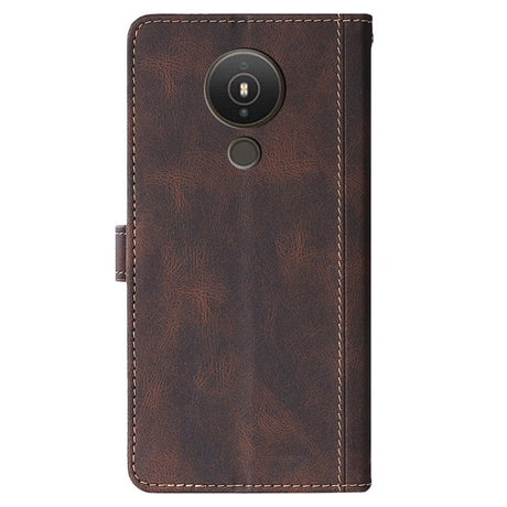 Nokia 1.4 Rustikk Tofarget Leather Flip Cover m. Lommebok - Mørkebrun / Brun