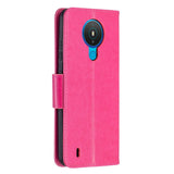 Nokia 1.4 Faux Leather Flip Cover m. Veske og stropp - Sommerfugl - Rosa