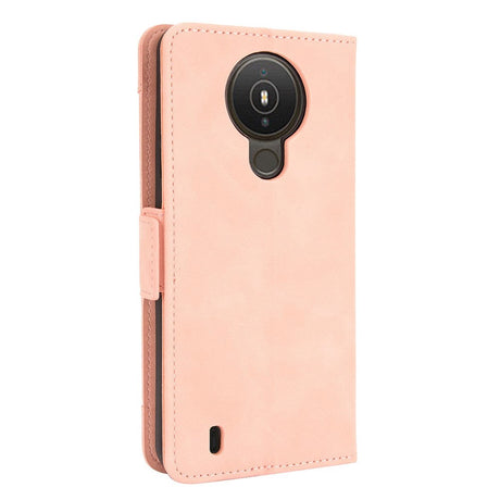 Nokia 1.4 Leather Flip Cover m. Stativ / kortholder &amp; ekstra kortlomme - rosa