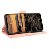 Nokia 1.4 Leather Flip Cover m. Stativ / kortholder &amp; ekstra kortlomme - rosa