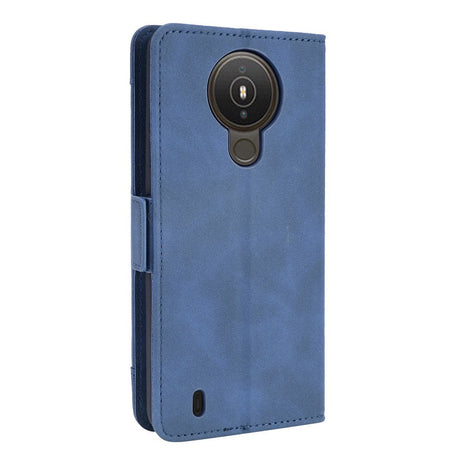 Nokia 1.4 Leather Flip Cover m. Stativ / kortholder &amp; ekstra kortlomme - blå