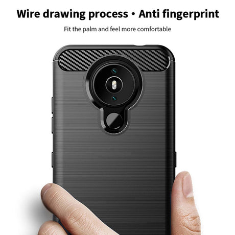 Nokia 1.4 MOFI Carbon Fiber Texture Fleksibelt plastdeksel - blå