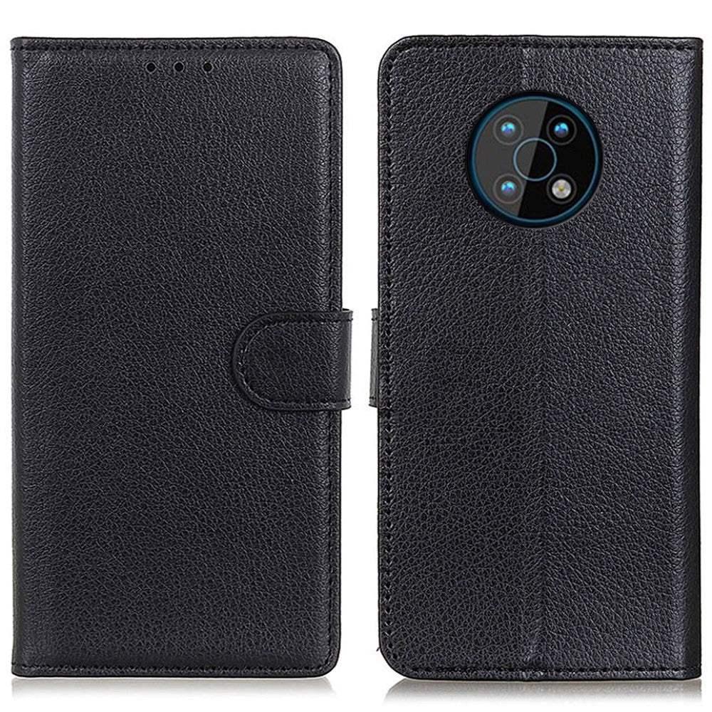 Nokia G50 Litchi Leather Flip Cover m. Lommebok - Svart