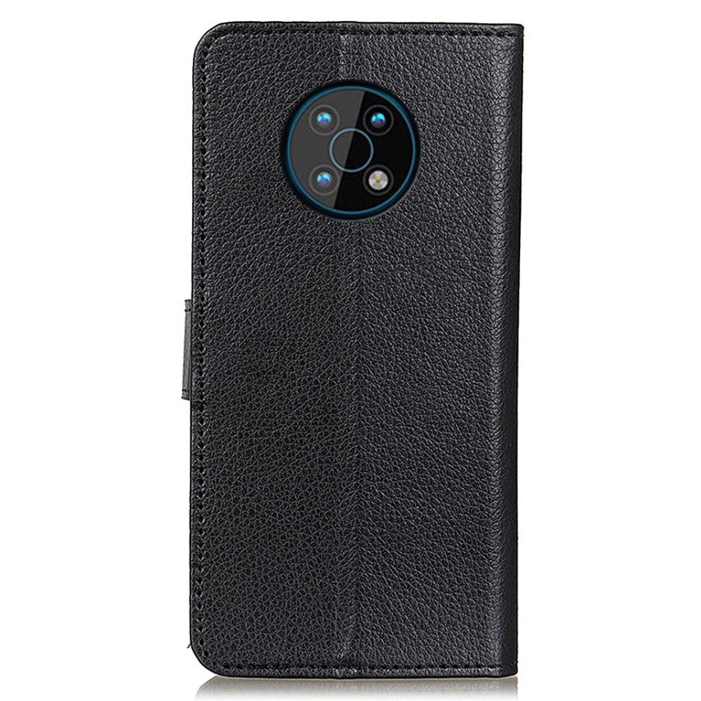 Nokia G50 Litchi Leather Flip Cover m. Lommebok - Svart