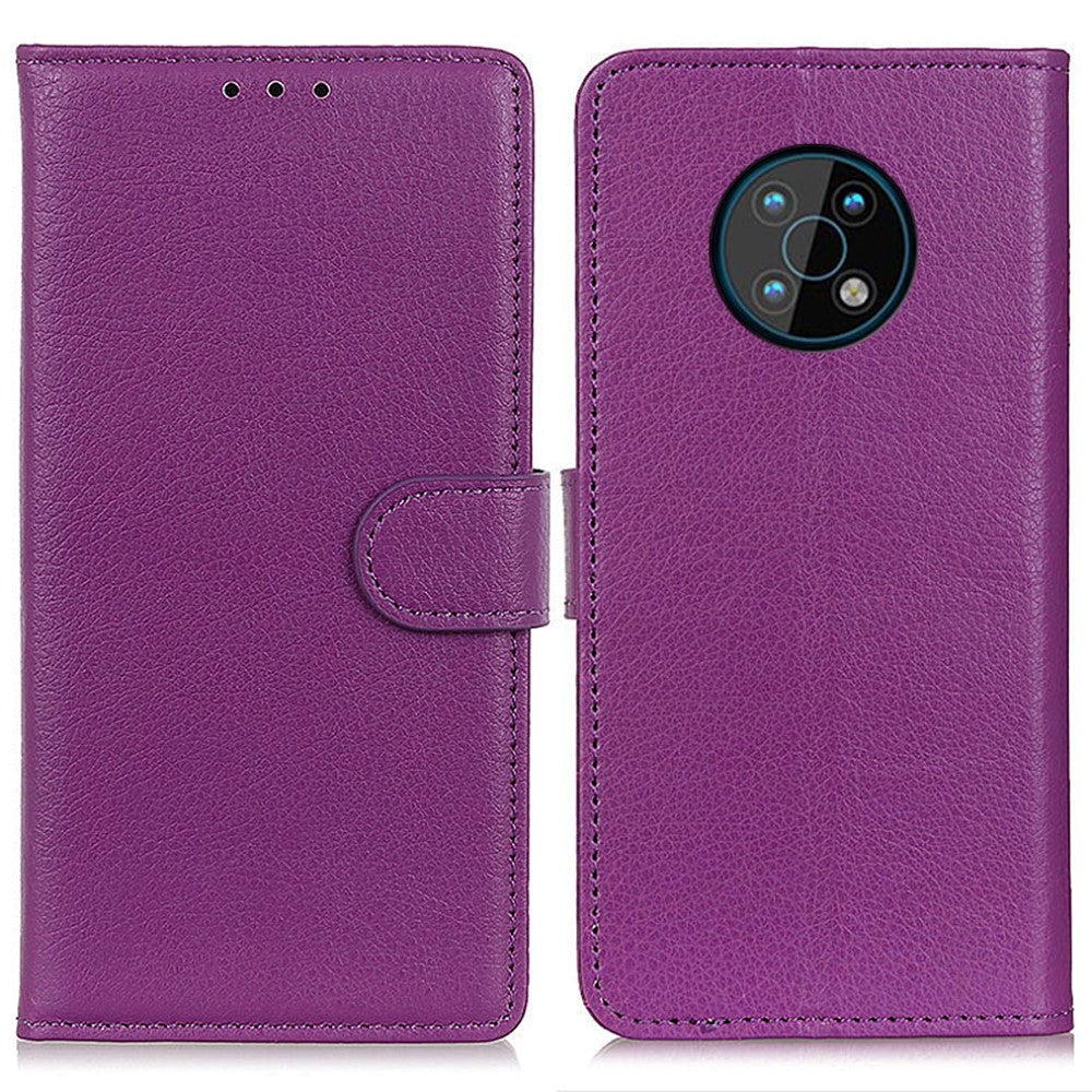Nokia G50 Litchi Leather Flip Cover m. Lommebok - Lilla