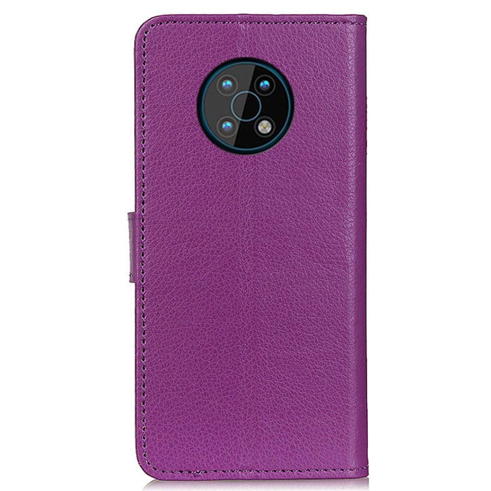 Nokia G50 Litchi Leather Flip Cover m. Lommebok - Lilla