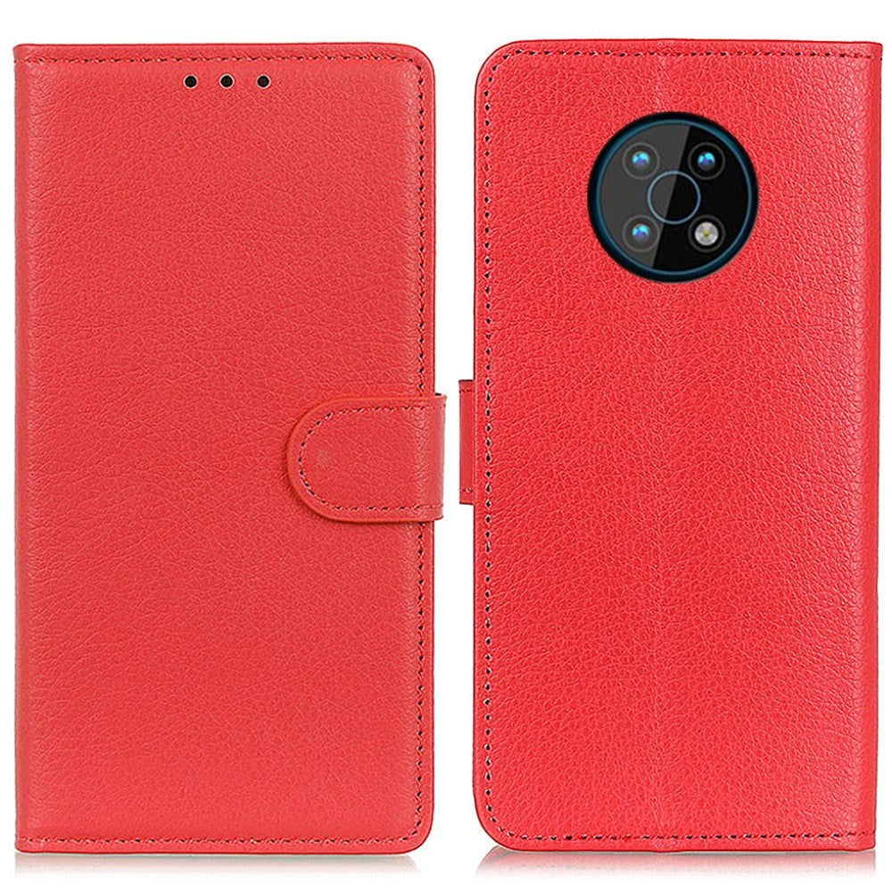 Nokia G50 Litchi Leather Flip Cover m. Lommebok - Rød