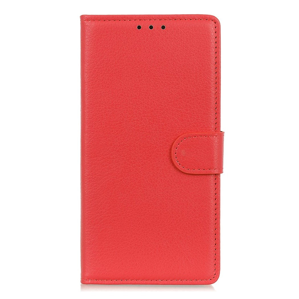 Nokia G50 Litchi Leather Flip Cover m. Lommebok - Rød