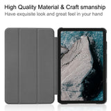 Nokia T20 Tri-fold Flip Leather Cover m. Sleep Function - Svart
