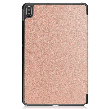 Nokia T20 Tri-fold Flip Leather Cover m. Søvnfunksjon - Rose Gold